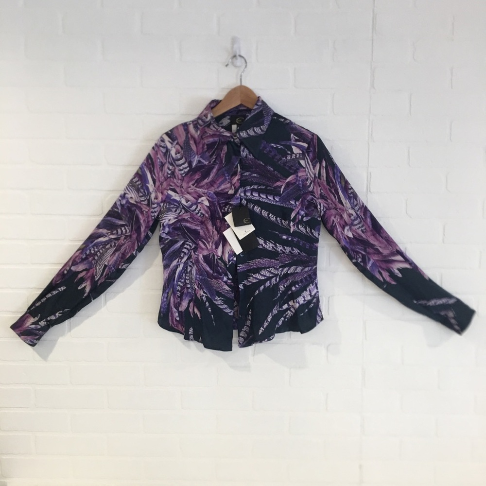 NWT Roberto Cavalli Silk Blouse Size 46